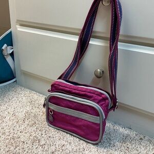 Hot pink Mini Kipling crossbody bag